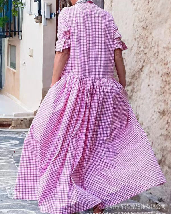 Comfy Oversize Check Dress