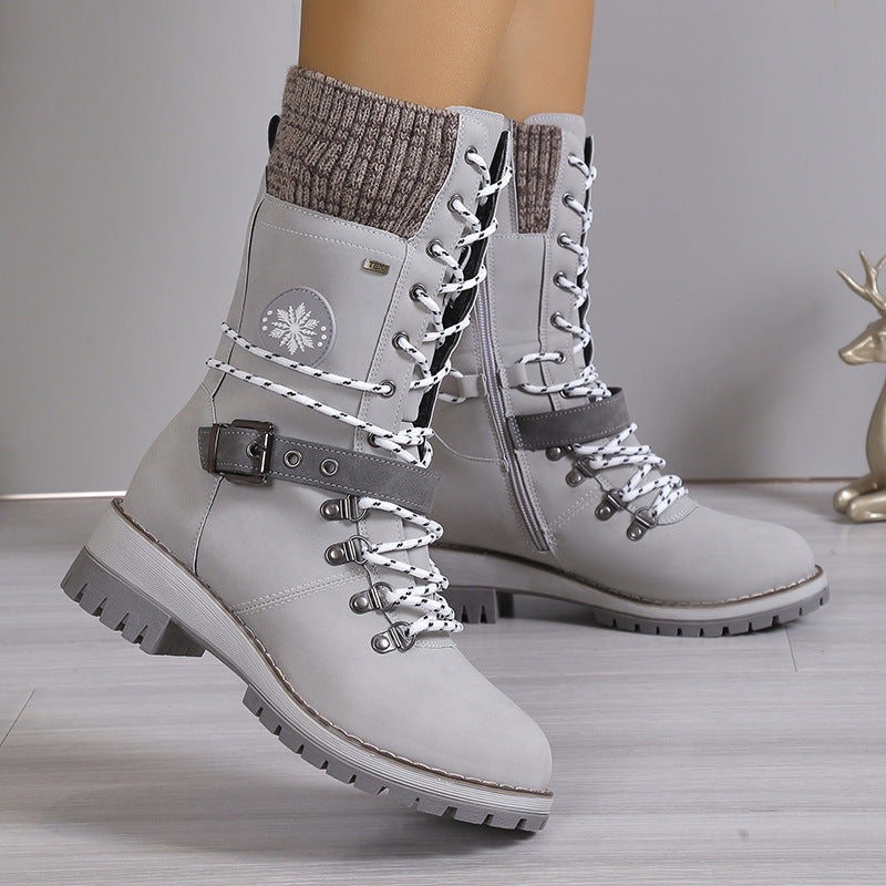 Cuff Lace - Up Buckle Combat Boots(Limited stock, only $49.99💥)