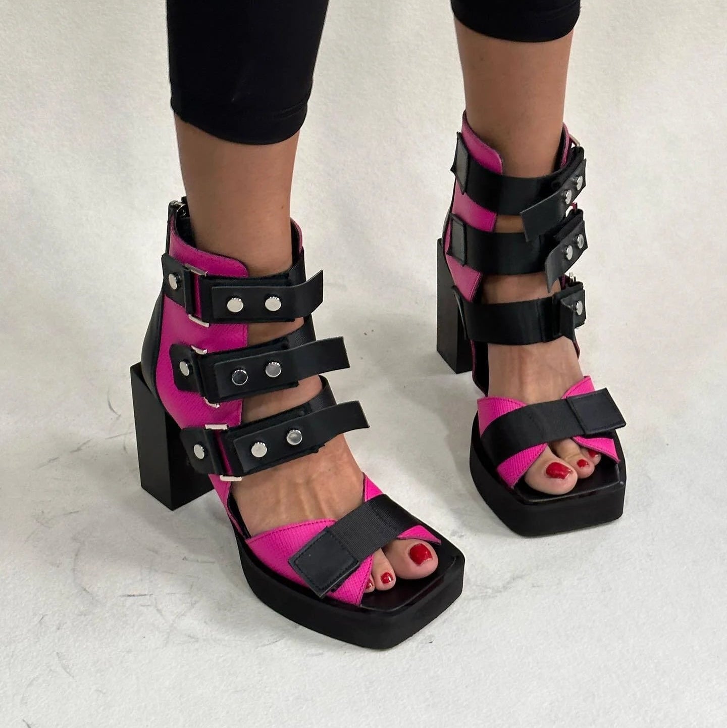 Buckle Square Heel Sandals