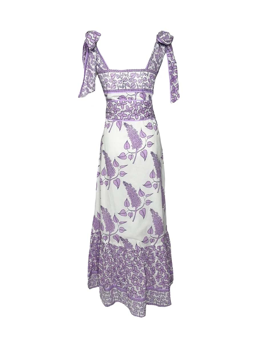 Floral Print Bow Slip Dress