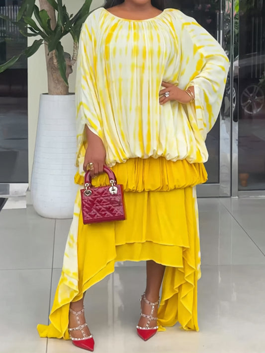 Printed Loose Irregular Dress