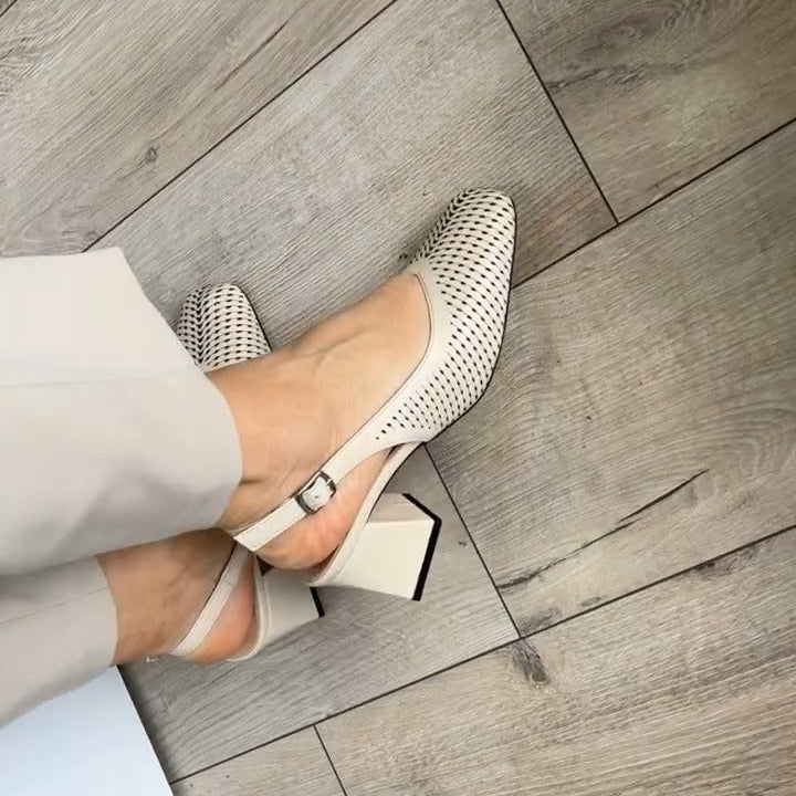 Perforated Block Heel – Architectural Rear Clasp