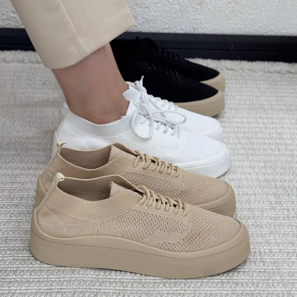 Lace - Up Knit Sneakers (Available in Multiple Colors)