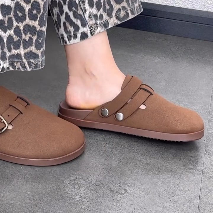 Double - Buckle Strap Mule Clogs