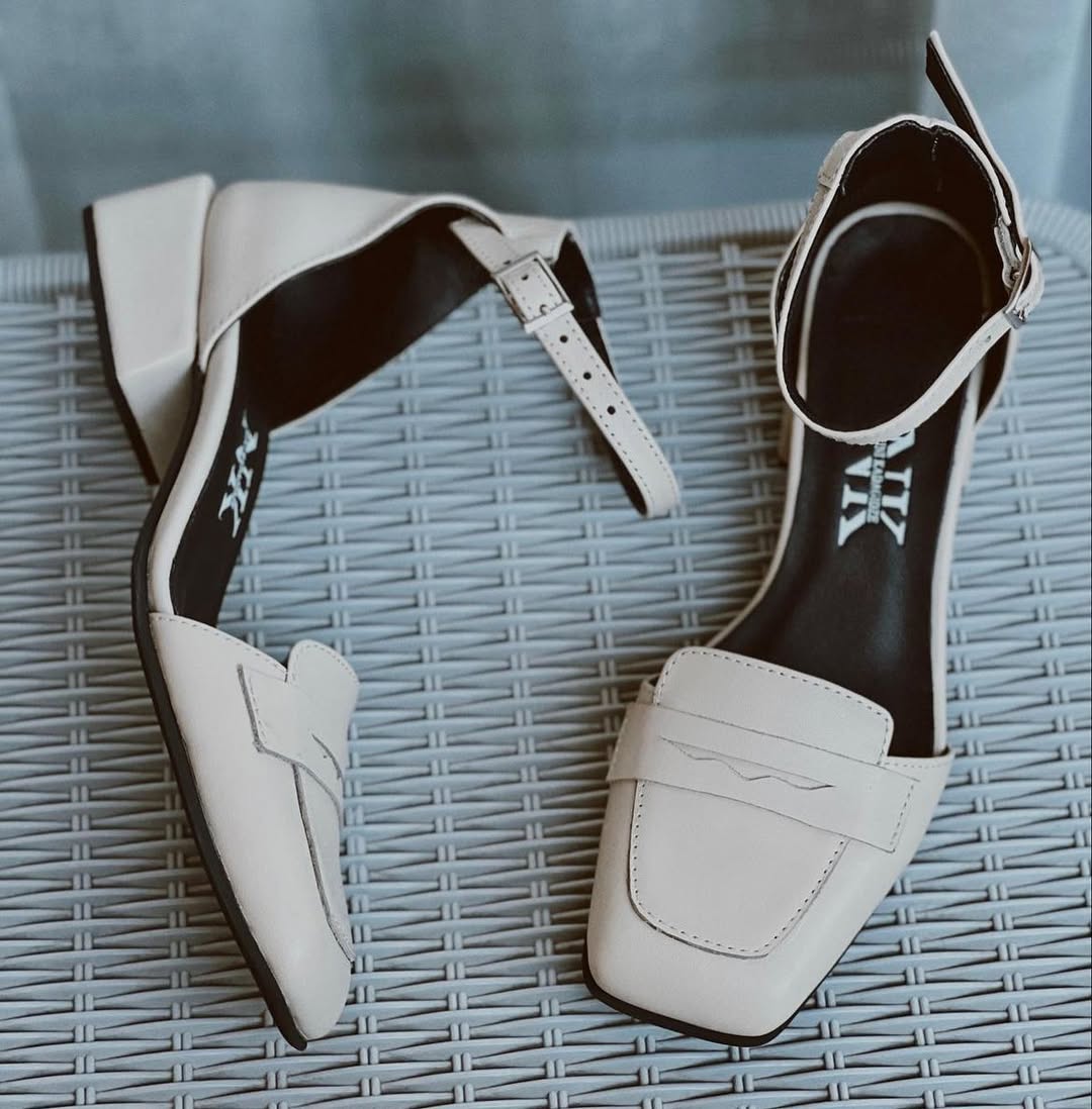 Ankle - Strap Block Heel Square - Toe Sandals