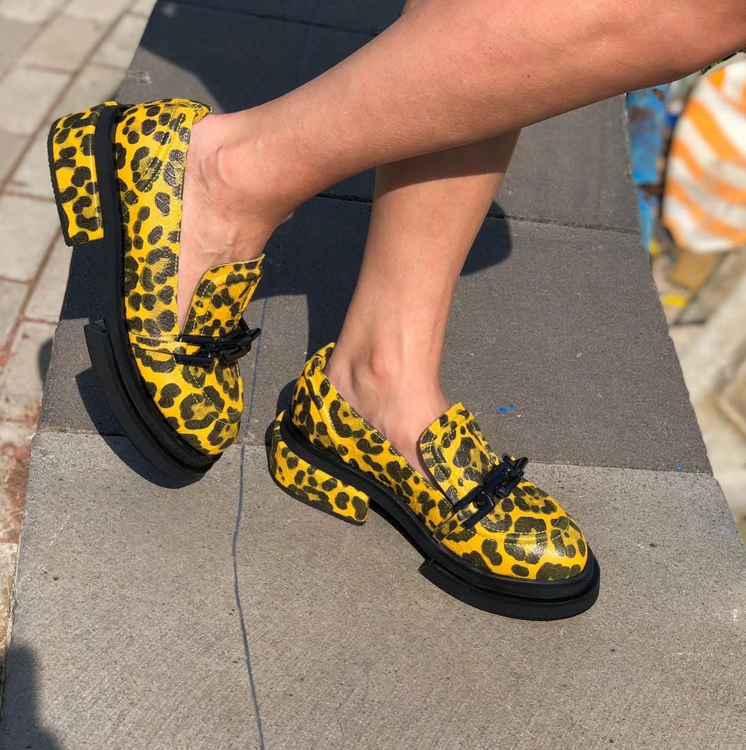 Wild Color-Block Leopard Loafers