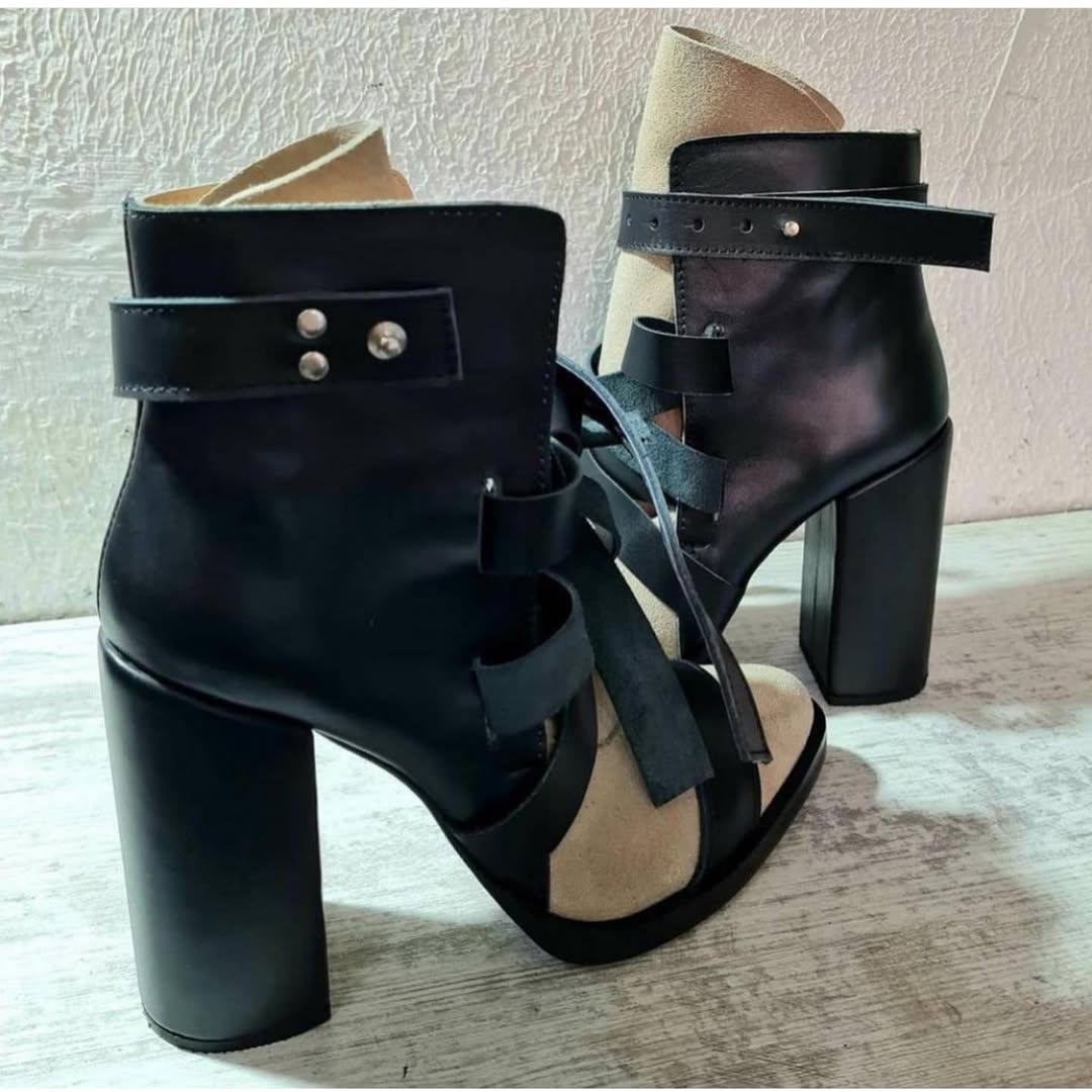 Studded Straps Boots