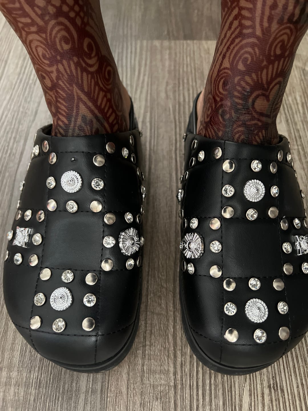 Rivet Studded Chunky Mules