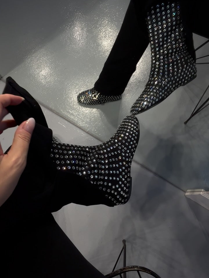 Rhinestone Ankle Boots