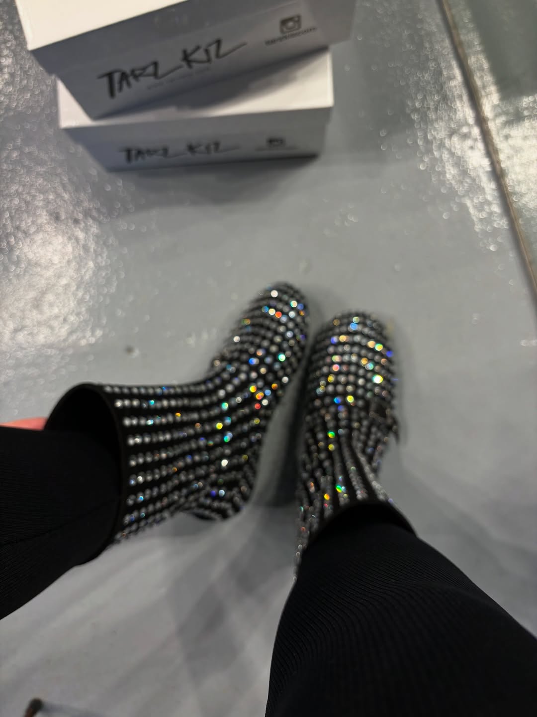 Rhinestone Ankle Boots