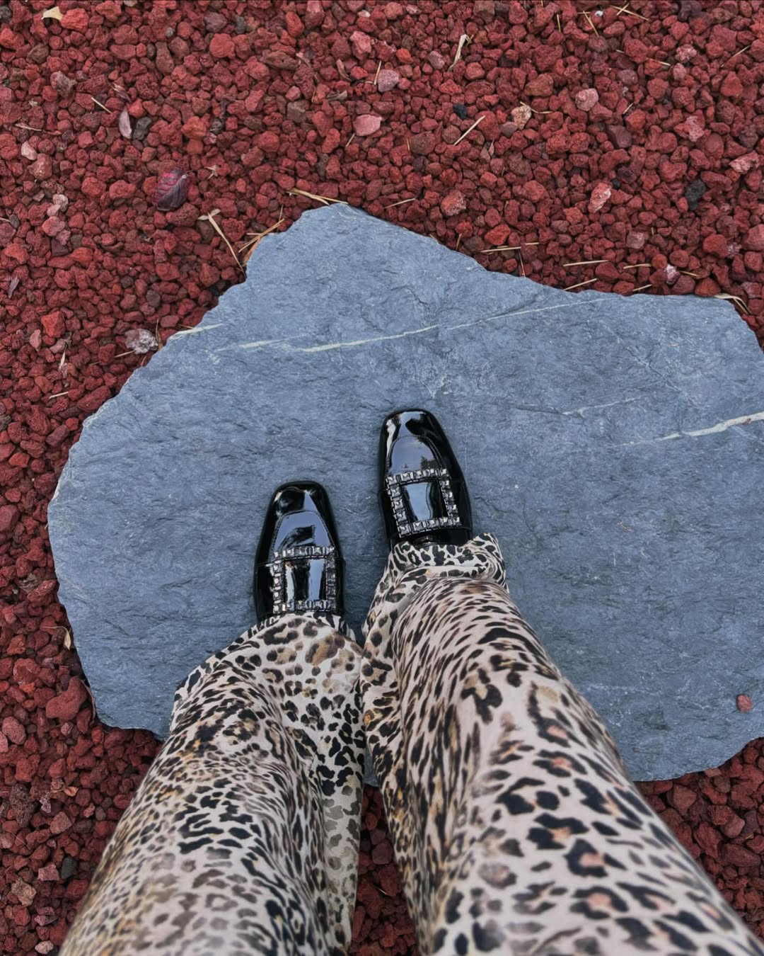 Patent Leather Rhinestone Loafers