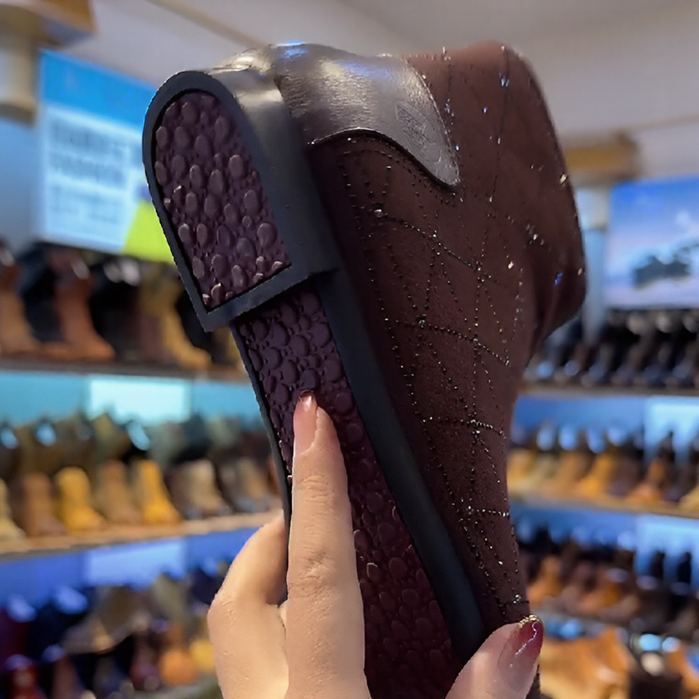 Sparkly Brown Rhinestone Ankle Boots