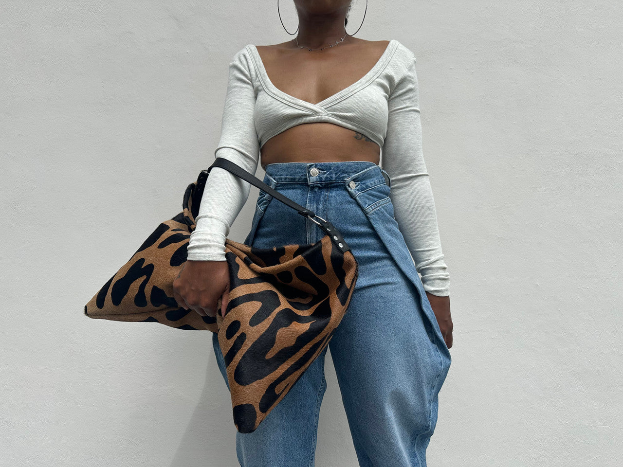 Leopard - Print Hobo Bag