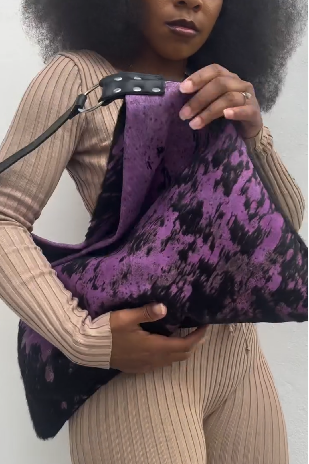 Purple Tie-Dye Slouchy Hobo Bag