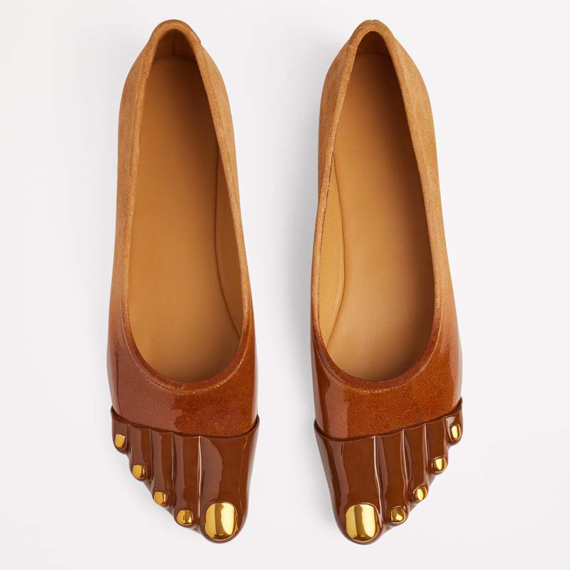Fashion Golden Thumb Flat Shoes