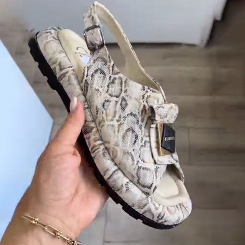 Python Soft-soled Fish-toe Sandals