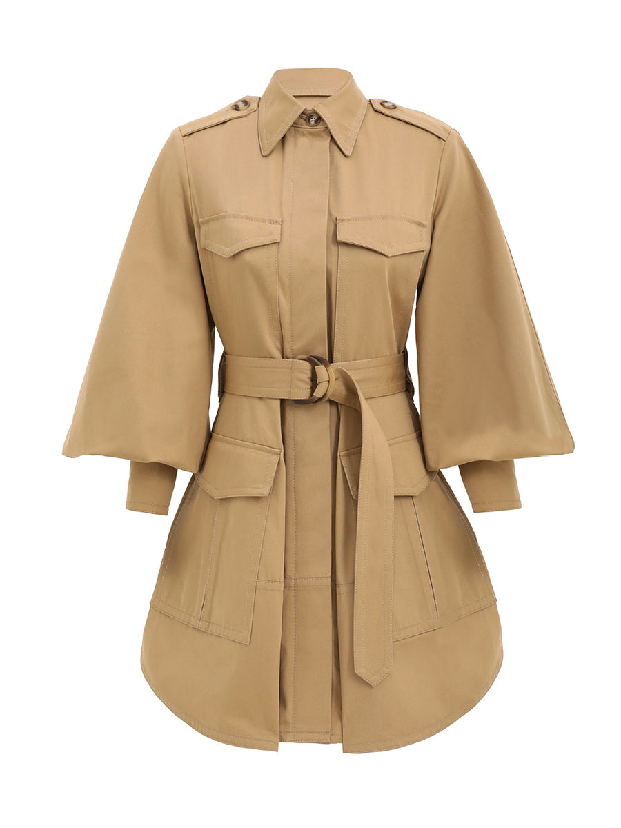 Long Sleeve Cargo Mini Dress