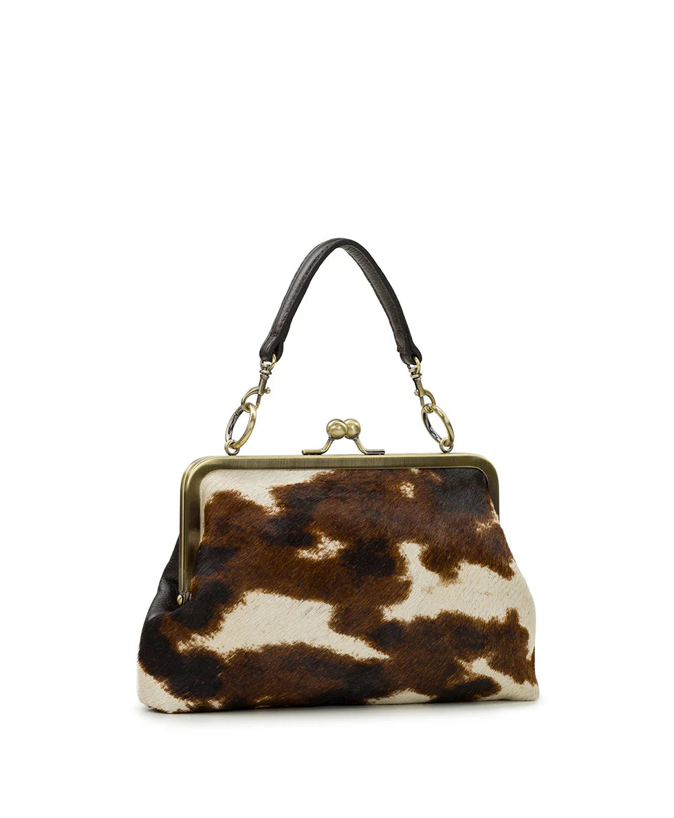 Cow Print Frame Handbag