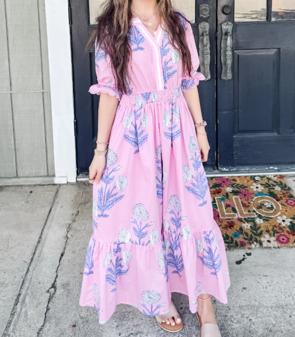 V-Neck Printed Dress