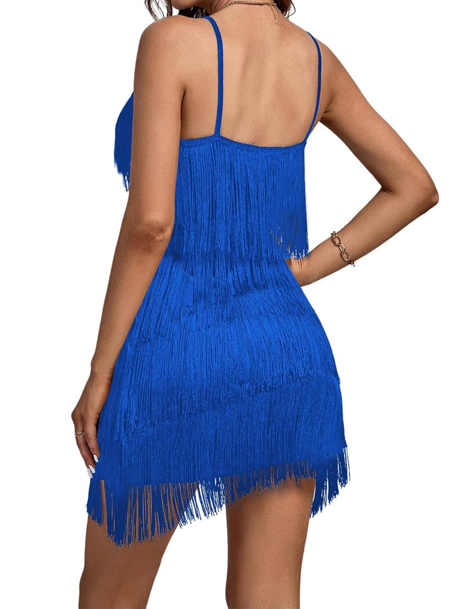 (Limited time offer 30$)Sexy Fringed Backless Deep V-Neck Dress