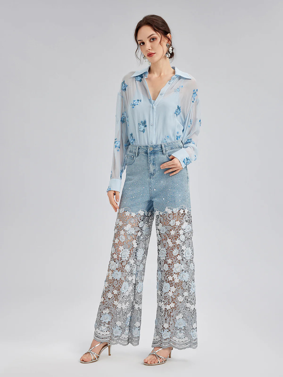 Flower Language Wide-leg Pants