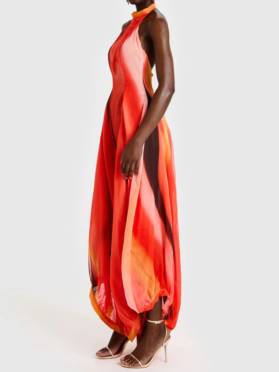Asymmetric Hem Printed Maxi Dress(Buy 2 free shipping💥)