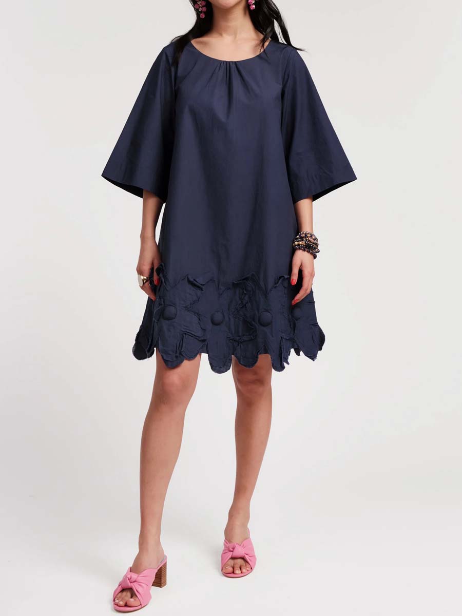 3/4 Bell Sleeve Flower Dress