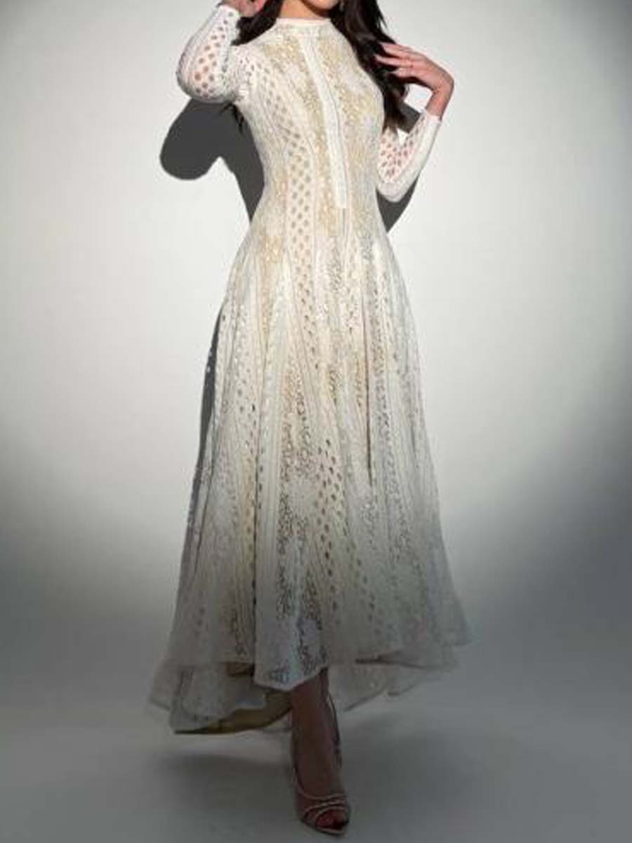Knitted Hollow-out Elegant Dress