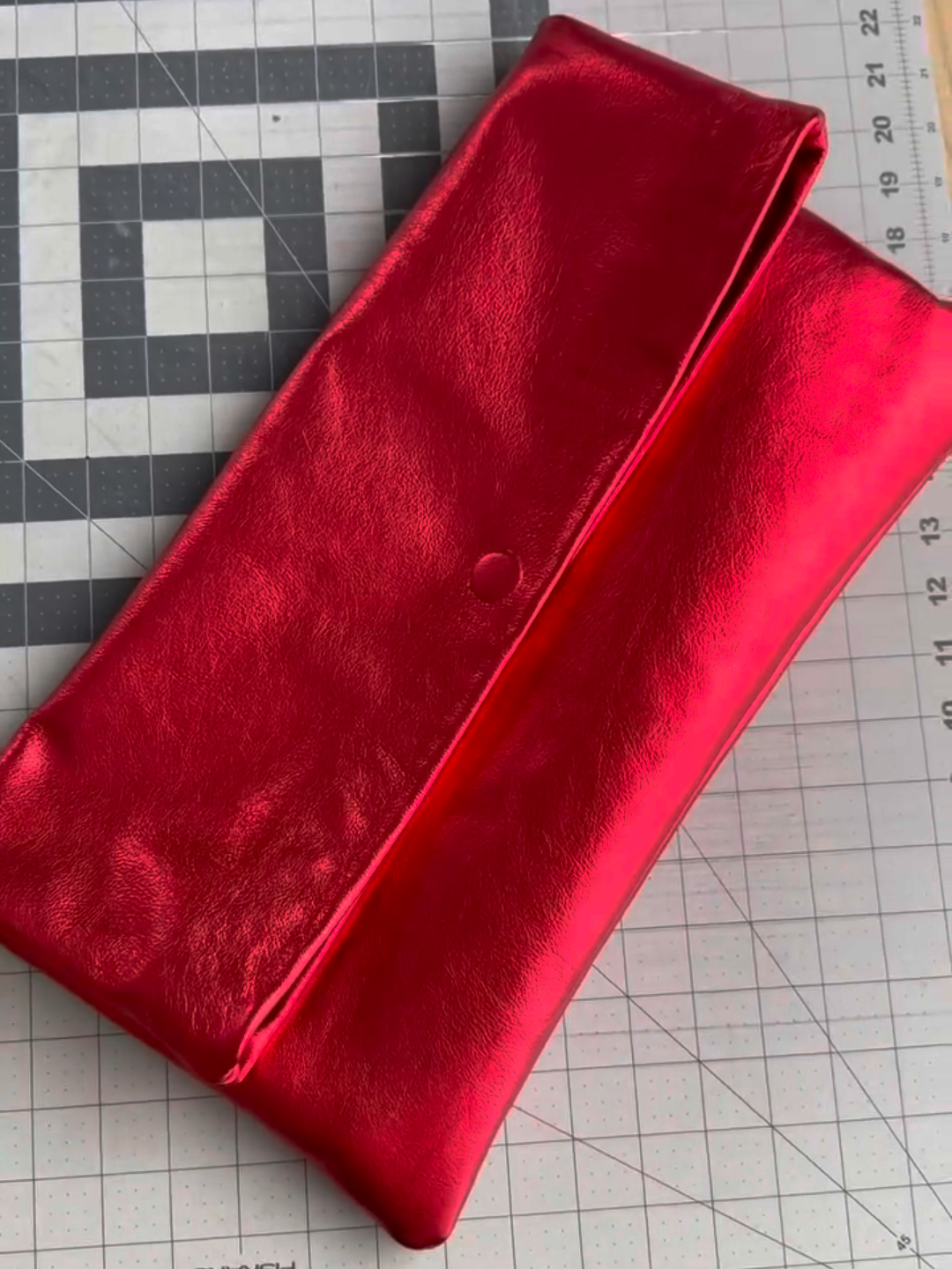 Metallic Red Clutch Bag