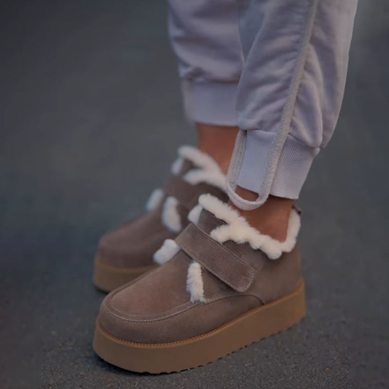 Platform Fleece-lined Velcro Snow Boots