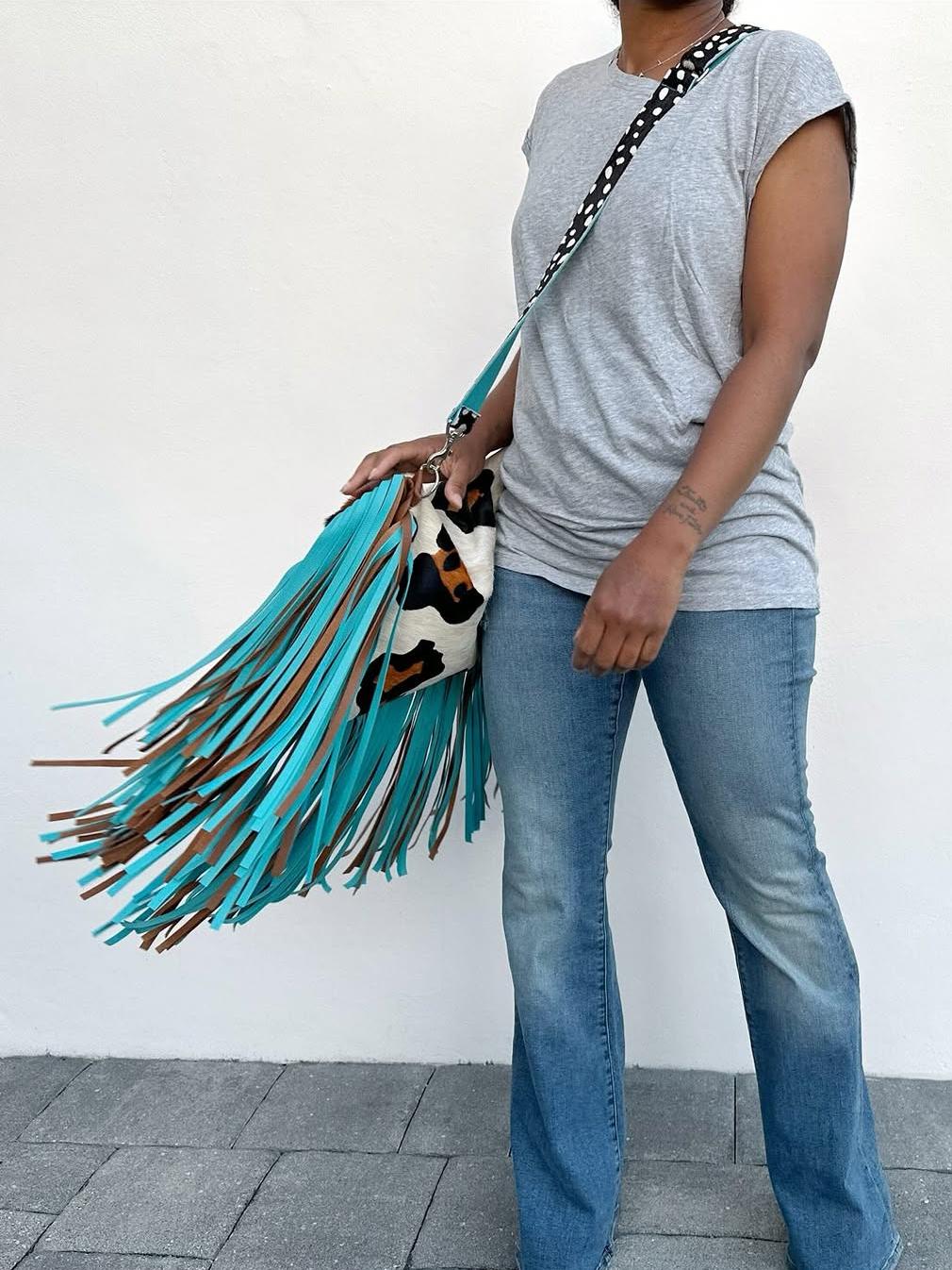 Leopard Print Fringe Crossbody Bag(Buy 2 free shoppingđź’Ą)