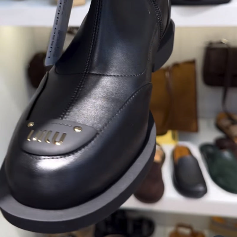 Round Toe Side Zip Ankle Boots