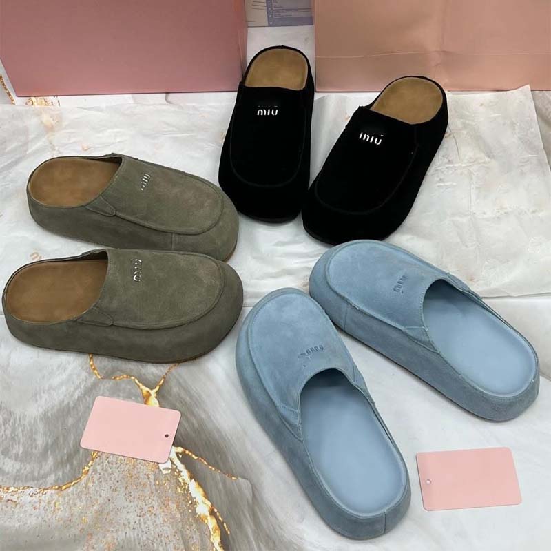 Platform-bottomed Birkenstocks Half Slippers