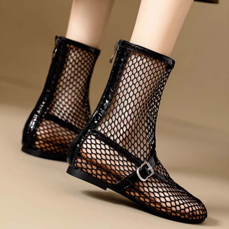Fishnet High Ballet Mesh Boots
