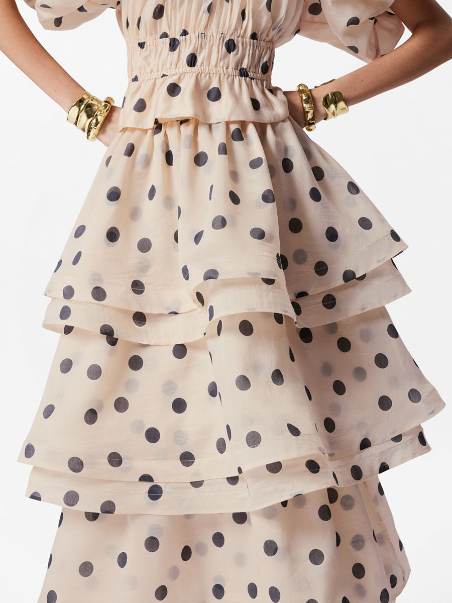 Ruched Balloon Sleeve Two Pieces Dress