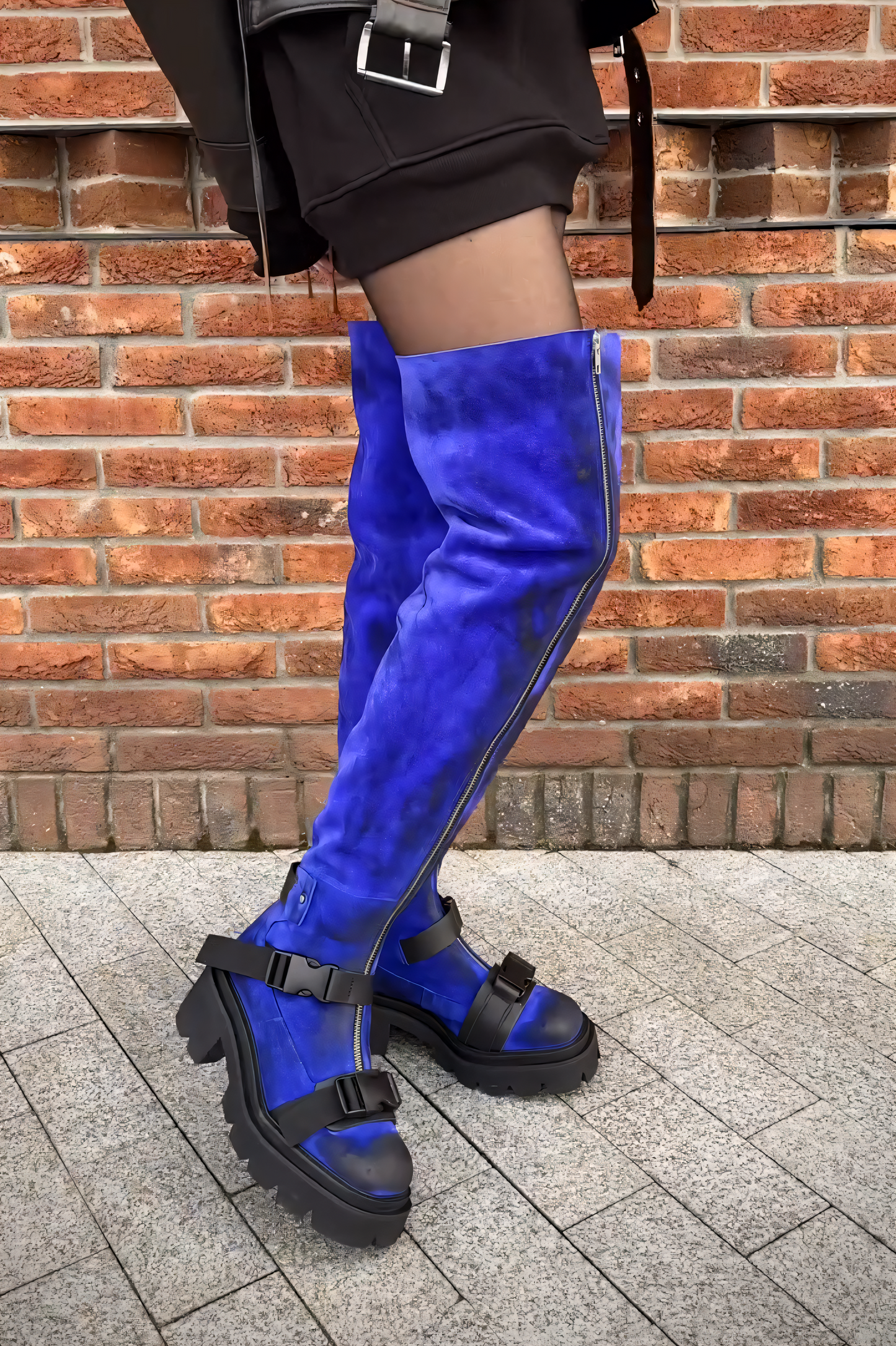 Over-the-Knee Tie-Dye Punk Boots
