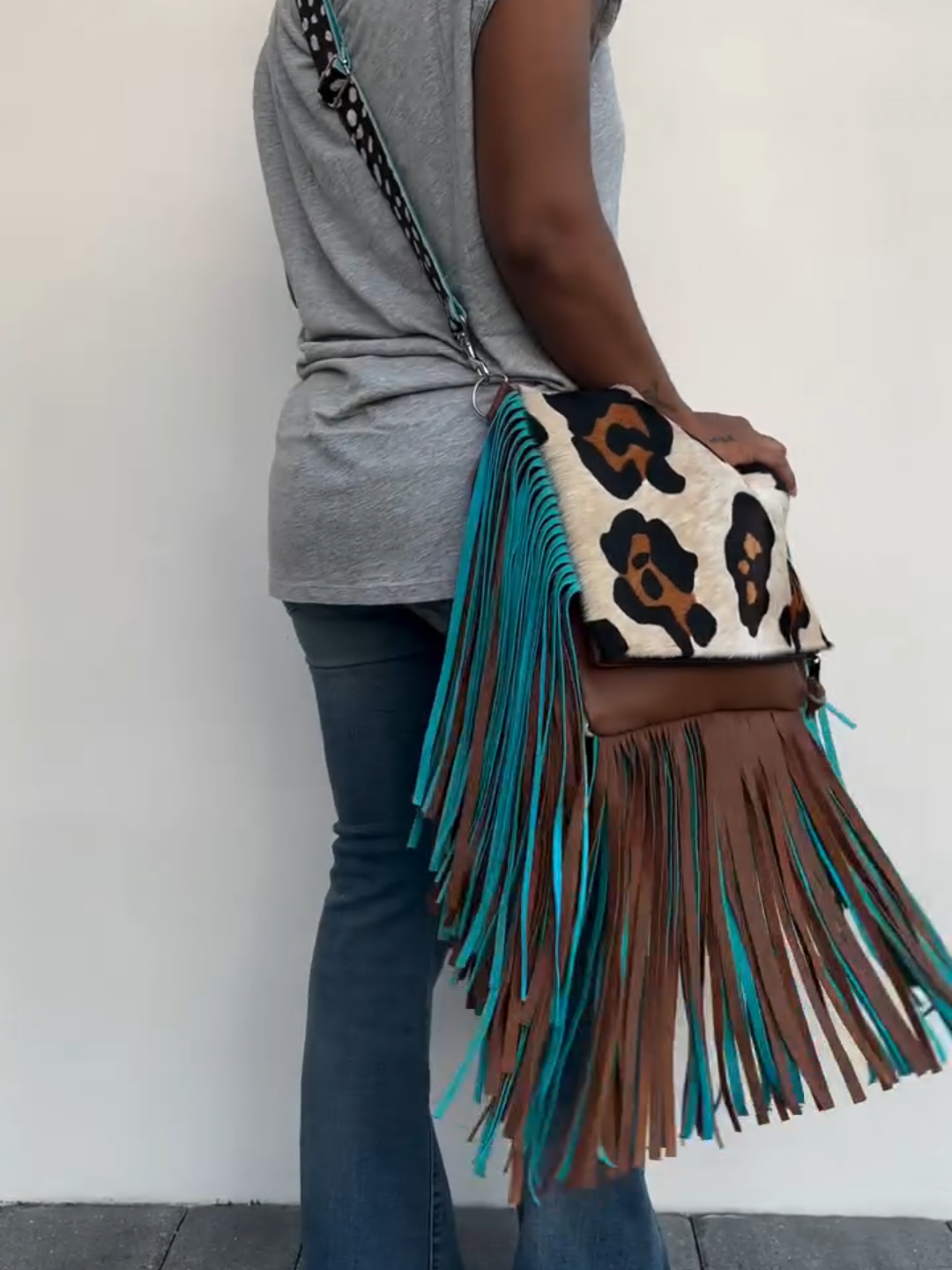 Leopard Print Fringe Crossbody Bag(Buy 2 free shoppingđź’Ą)