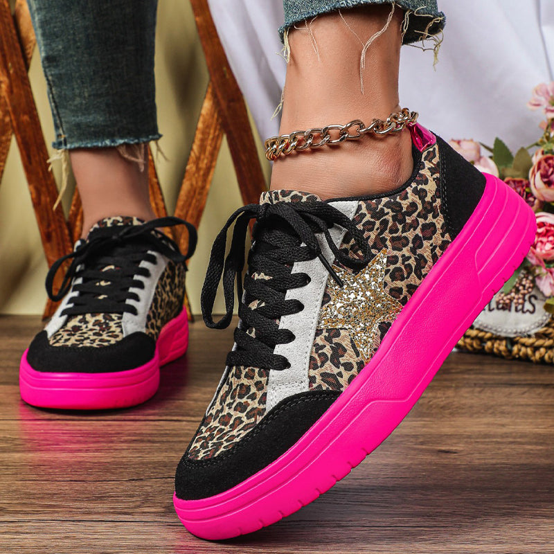 Lace-up Sparkling Sneakers