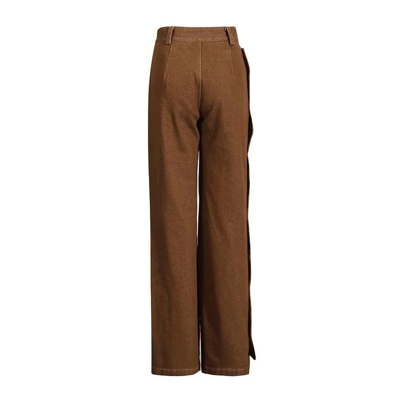 Button Closure Casual Trousers