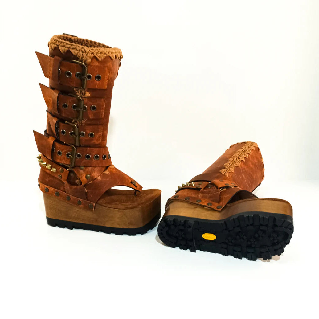 (Free shipping💥 for a limited time)Vintage Punk Platform Open - Toe Boots