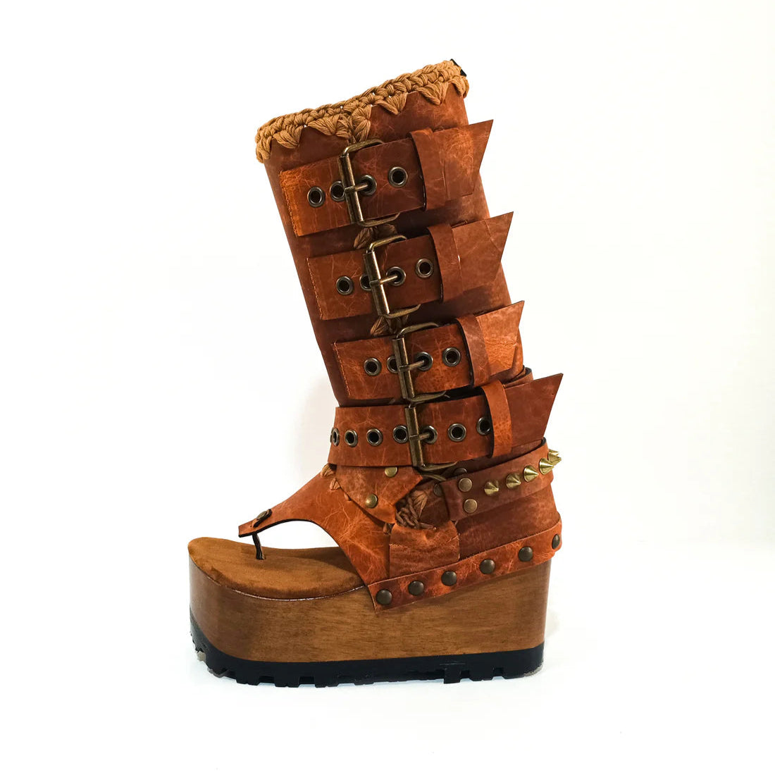 (Free shipping💥 for a limited time)Vintage Punk Platform Open - Toe Boots