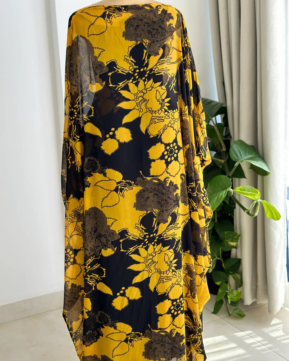 Elegant Floral - Embroidered Wrap Maxi Dress