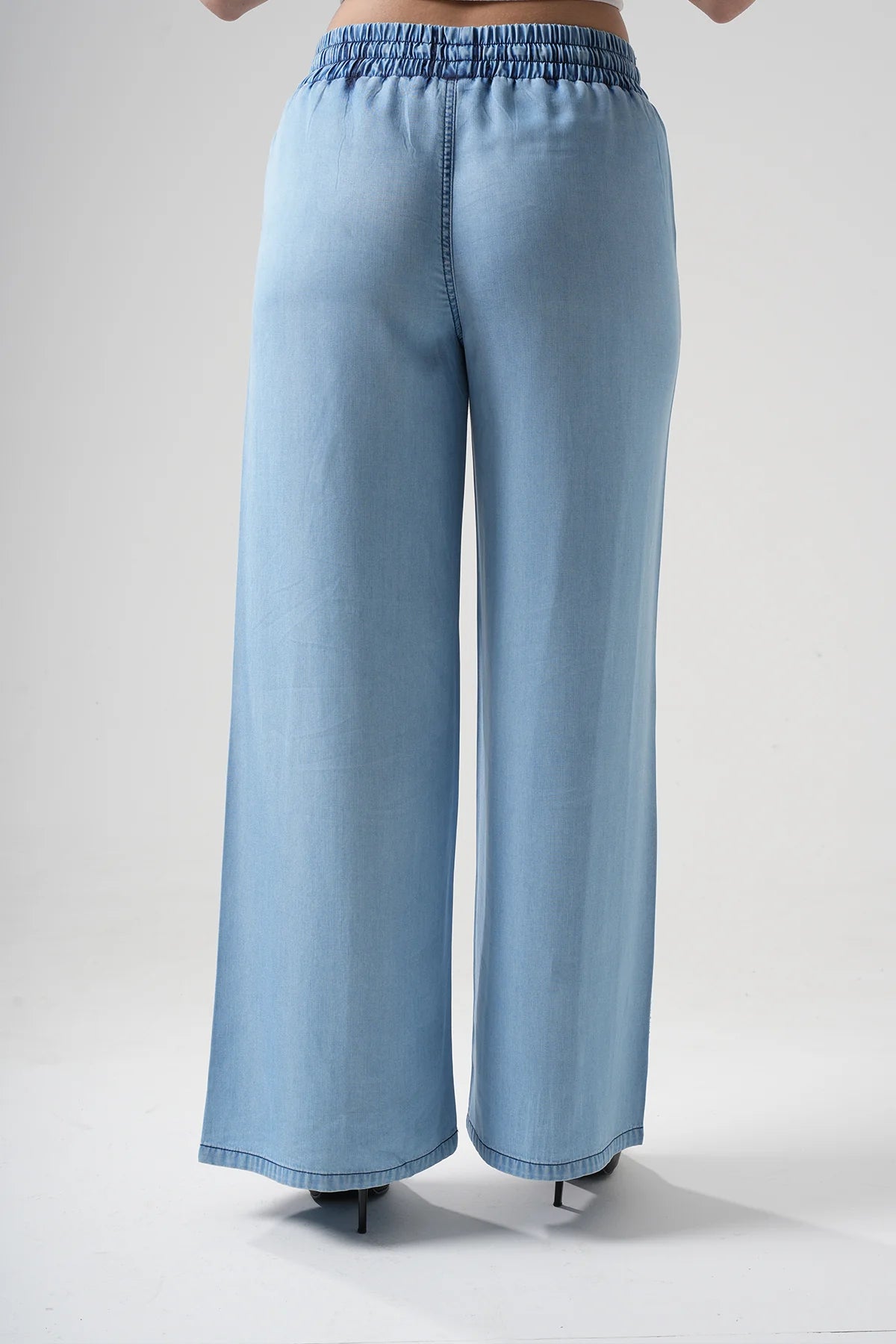 Rhinestone - Embellished Wide - Leg Pants