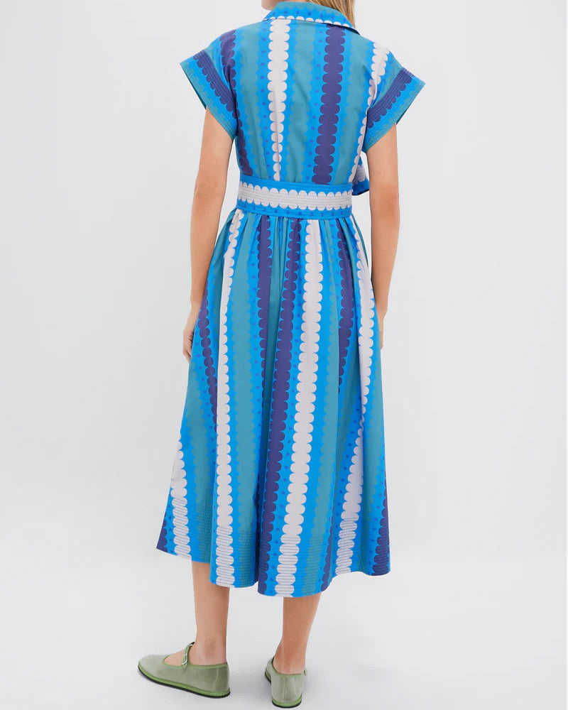 Striped Belted Shirt Dress