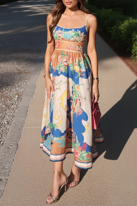Chromatic Strappy Column – Silk-Traced Reverie