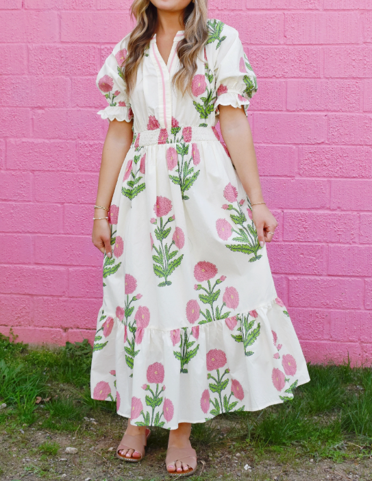 V-Neck Printed Dress