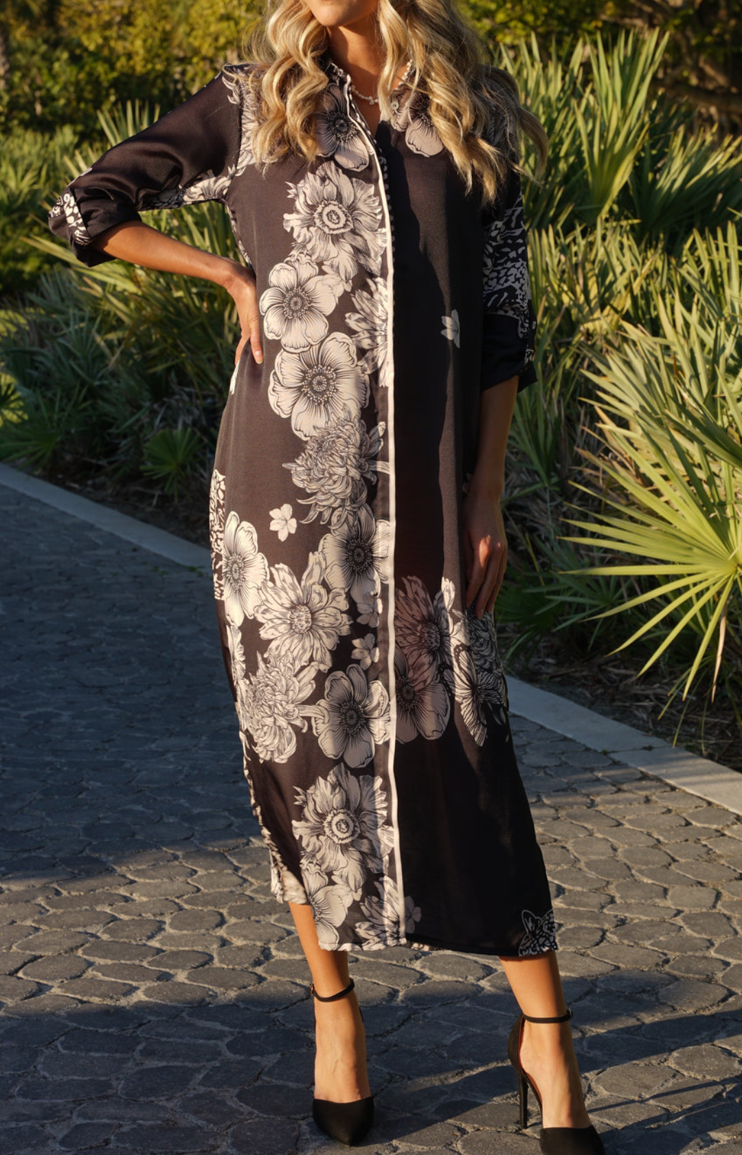 French Print Elegant Dress