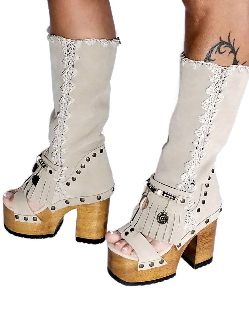 Punk - Style Platform Open - Toe Boots