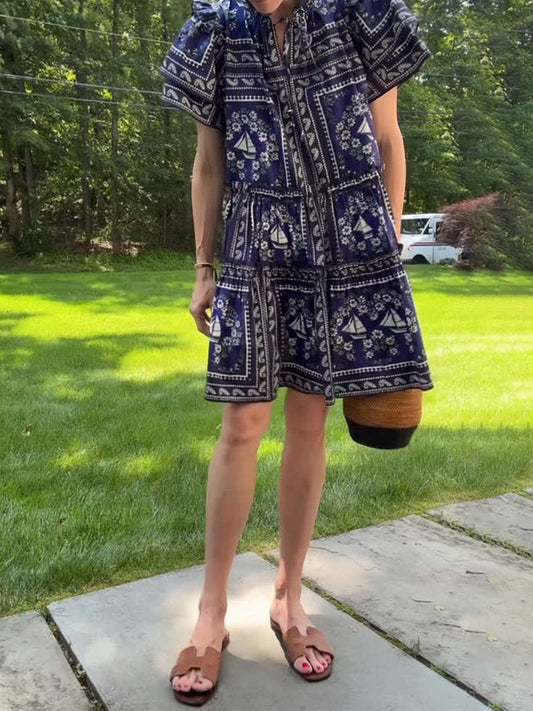 Printed Swing Mini Dress