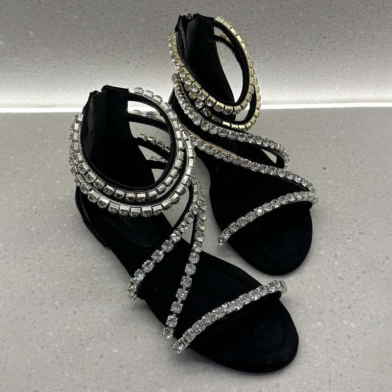 Rhinestone Sparkle Flat Sandals